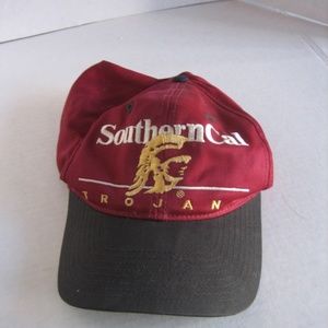 Southern Cal Trojans USC Maroon/Black/Yellow Fabric Baseball Cap/Hat Pre-Owned